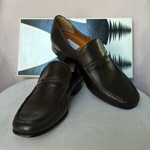 Moreschi Brown Leather Loafers